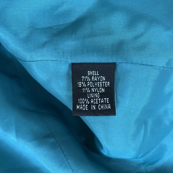 ADRIANNA PAPELL evening Essentials Women's Size 16W Teal Shimmering jacket - Picture 10 of 11